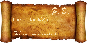 Papir Damján névjegykártya